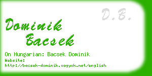 dominik bacsek business card